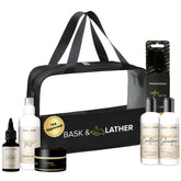Bask & Lather On the Go shampoo bottle set for textured hair — hydrating travel care