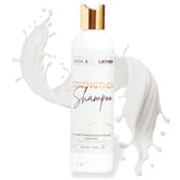 BASK & LATHER Strengthen Shampoo bottle shows all-natural cleansing for healthy hair.