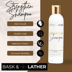 Shampoo lather close-up demonstrates gentle cleansing for color-treated hair with BASK & LATHER.