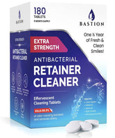 Bastion retainer cleaner tablets dissolving to remove stains and odors