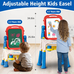 Basytodio dry-erase whiteboard provides quick wipes and bright marker colors.