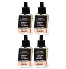 Bath & Body Works Comfort Vanilla Patchouli refill bottle for Wallflowers, lasting room fragrance.