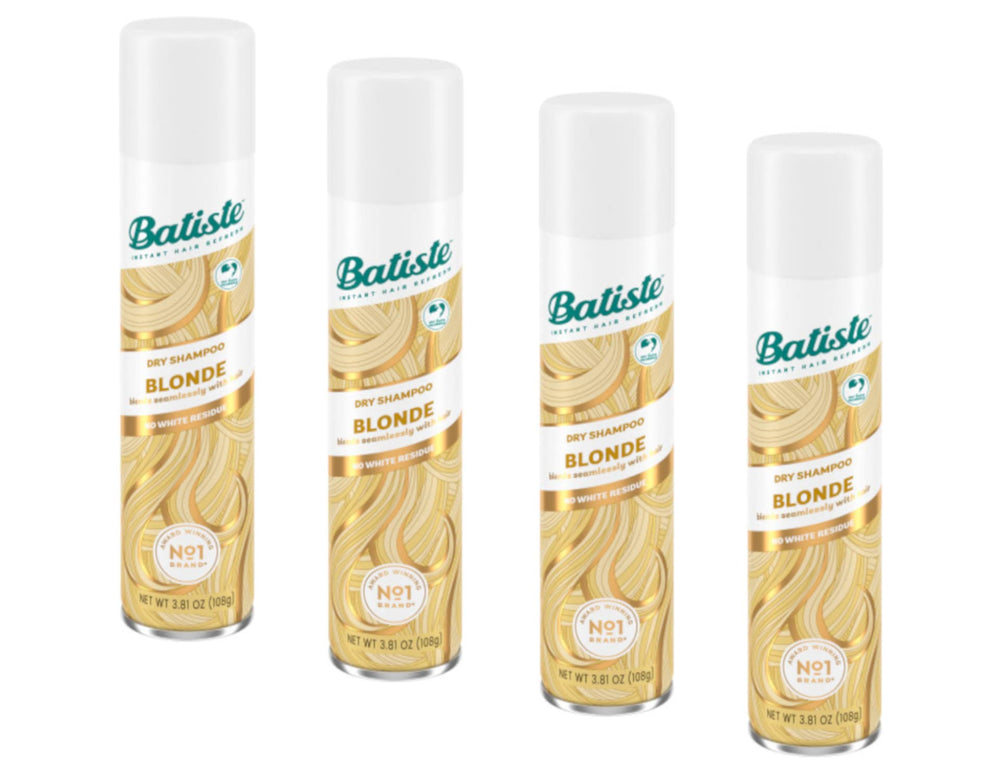 Batiste Brilliant Blonde dry shampoo pack of four revitalizes blond hair between washes