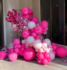 BAUANOOY balloon garland idea showcasing versatile pink decor for celebrations