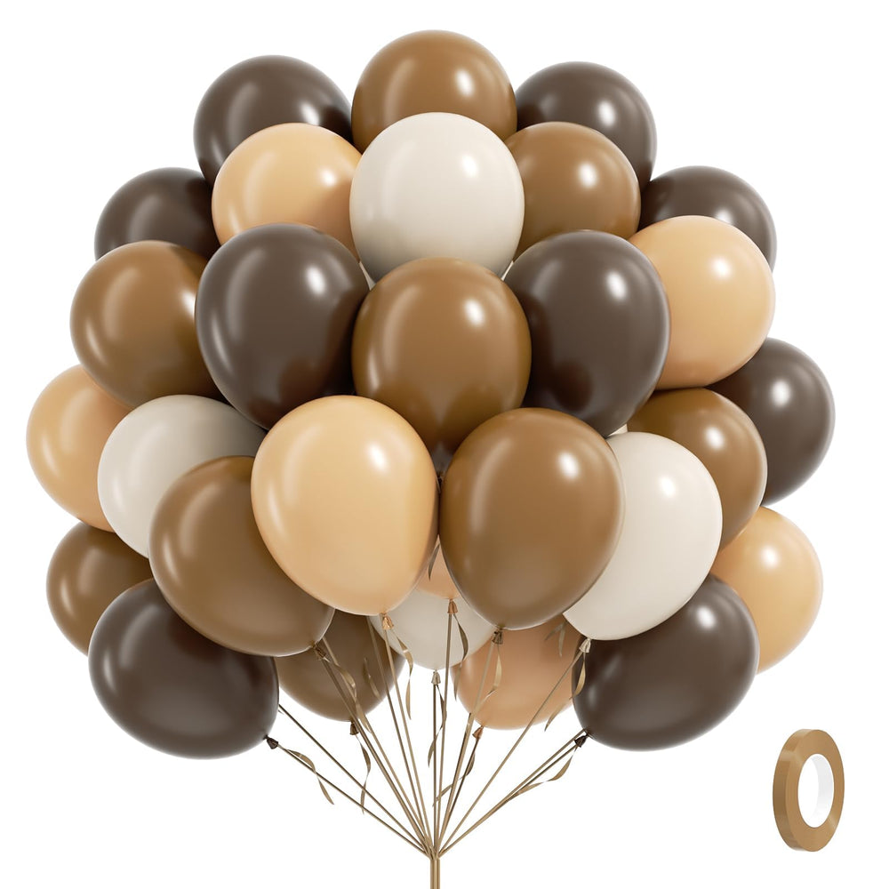 BAUANOOY dark brown 12-inch balloons for elegant neutral decor