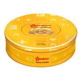 Bauducco assorted butter cookies tin on display, ideal for gifting and holiday snacking.