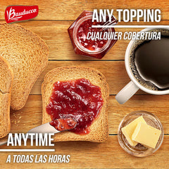 Bauducco Toast Original slices on a plate, breakfast-ready and ready to enjoy.