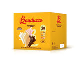Bauducco wafer box assortment showing chocolate, vanilla, and strawberry flavors