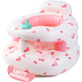 Bavbiiy upgraded inflatable baby seat front view shows roomy, comfortable space for growing babies