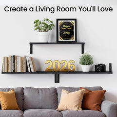 BAYKA black finish wall shelf adding modern flair to room design