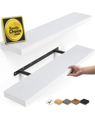 BAYKA white 22.5-inch wall-mount shelf for stylish bathroom organization.