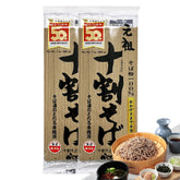 BAYU STORE authentic Japanese buckwheat soba packaging highlighting gluten-free credentials.