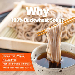 BAYU STORE soba noodles raw uncooked buckwheat threads.