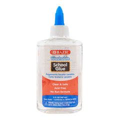 Bazic 5 Oz washable clear glue bottle pour demonstrates smooth application for clean bonding.