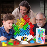 BBnote stacking game with 48 pieces assembled for family play