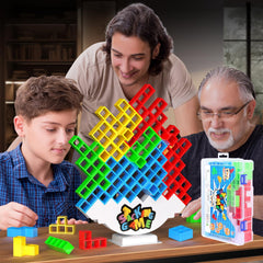 BBnote stacking game with 48 pieces assembled for family play