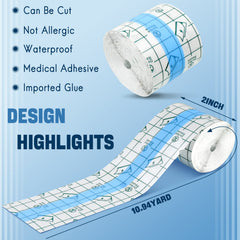 BBTO transparent bandage applied on skin to protect fresh tattoo.