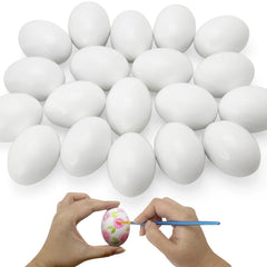 BCUEIDO 20-pack white wooden eggs ready for painting and crafts