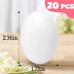 BCUEIDO white wooden eggs in a paper tray for easy storage