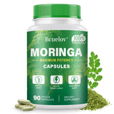 Bcuelov Moringa Capsules bottle showing 800 mg per serving for daily energy