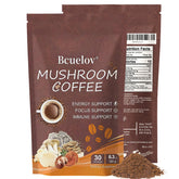 Bcuelov Mushroom Coffee cup steaming; energize morning routine.