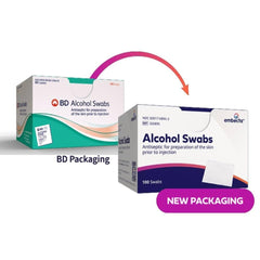 BD Alcohol Swabs with individually foil-wrapped packets ensure freshness and portability.