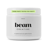Beam Creatine Monohydrate powder 5g serving boosts strength during workouts.