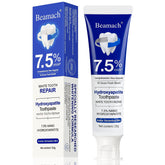 Beamach hydroxyapatite toothpaste tube showing 7.5% formula for enamel support.
