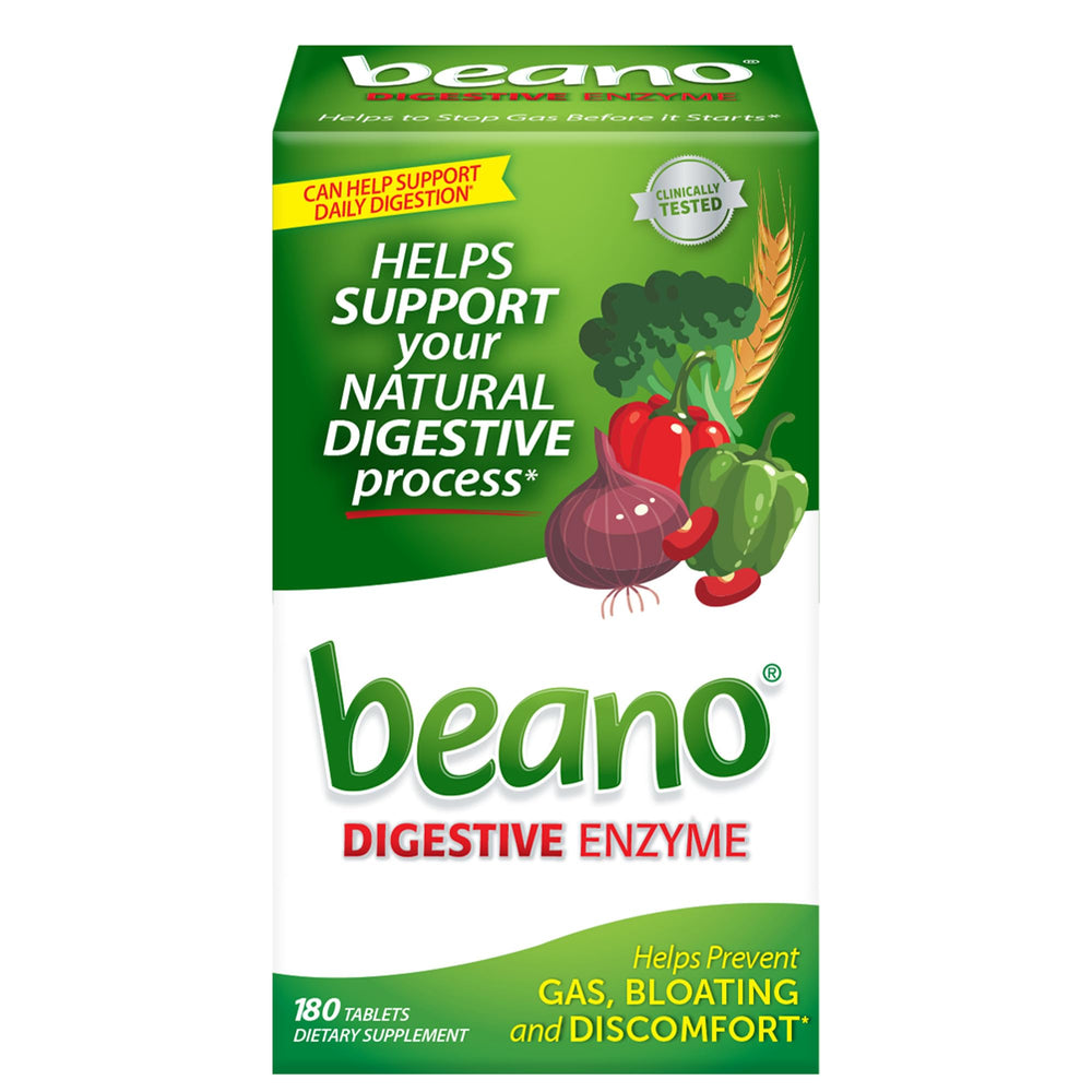 Beano Ultra 800 bottle front ready for everyday gas relief during meals.