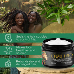 Beard Gains Lion Locs locking gel—hydration during styling for moisturized locs.
