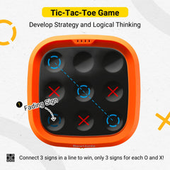 BearHonie 4-in-1 handheld tic tac toe game with silent mode, ideal for quiet travel