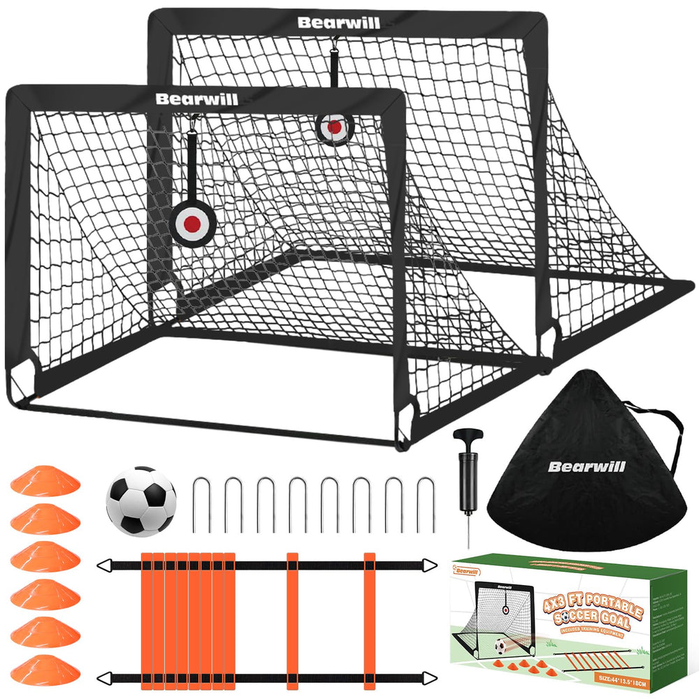 Bearwill backyard set of two 4x3ft goals for backyard practice.