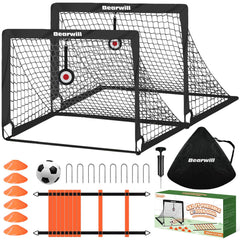 Bearwill backyard set of two 4x3ft goals for backyard practice.
