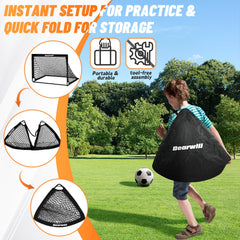 Bearwill soccer ball included for immediate practice sessions.