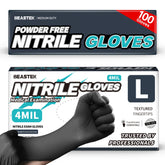 Beastek Black Nitrile Gloves pack offering versatile daily protection