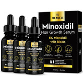 Beaueli Minoxidil 3oz bottle side view, compact for daily use.