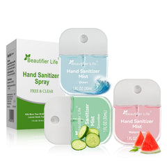 Beautifier Life Ocean scent mini sanitizer bottle for quick on-the-go cleaning.