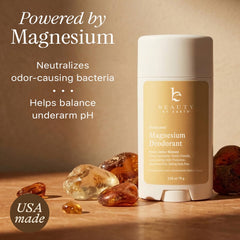 Beauty by Earth deodorant USA-made label highlights local manufacturing.