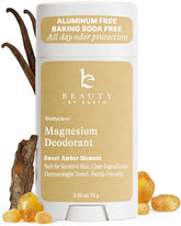 Beauty by Earth deodorant bottle shows aluminum-free formula for everyday freshness.