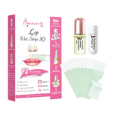 Beauty7 lip wax strips package with natural beeswax and jojoba for gentle removal