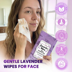 BeautyFrizz Lavender scented wipes for gentle refresh after workouts.
