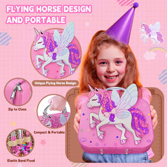 Beayuck flying horse cosmetic case keeps accessories organized and portable.