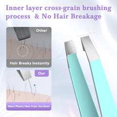 Bedace tweezers with precision clip mouths for accurate plucking