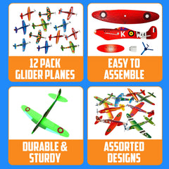 Bedwina foam airplanes in multi-color pack ideal for kids' playtime