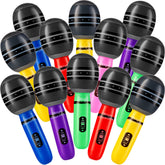 Bedwina inflatable microphones 10-inch neon pack for karaoke and photo booths.