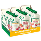 Beech-Nut Breakfast Pouches yogurt-banana-strawberry on table, convenient toddler breakfast option