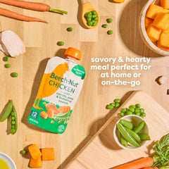 Beech-Nut chicken pouch on-the-go scene for convenient feeding.