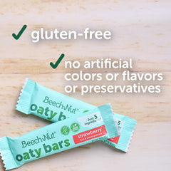 Beech-Nut Oaty Bars ingredients five: gluten-free and non-GMO choice for toddlers.