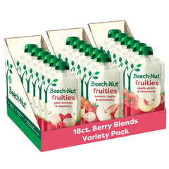 Beech-Nut Peach-Apple-Strawberry pouch for on-the-go feeding.