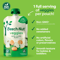Beech-Nut carrot-zucchini-pear pouch ready for on-the-go meals